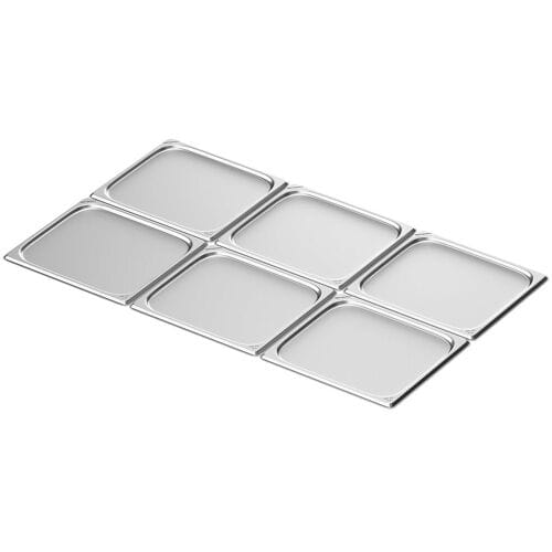 GGM Gastro (6 Stück) Edelstahl-Tablett GN 2/3 - 10mm
