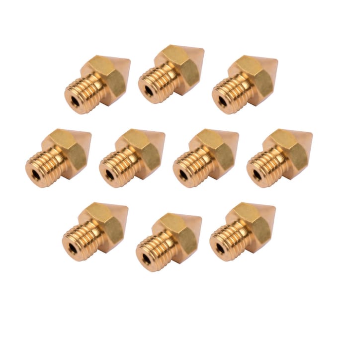 Aibecy 10 stuks 3D-printer extruder messing mondstuk 0,4 mm printer hotend compatibel met CR10S Pro 3D 10pcs goud
