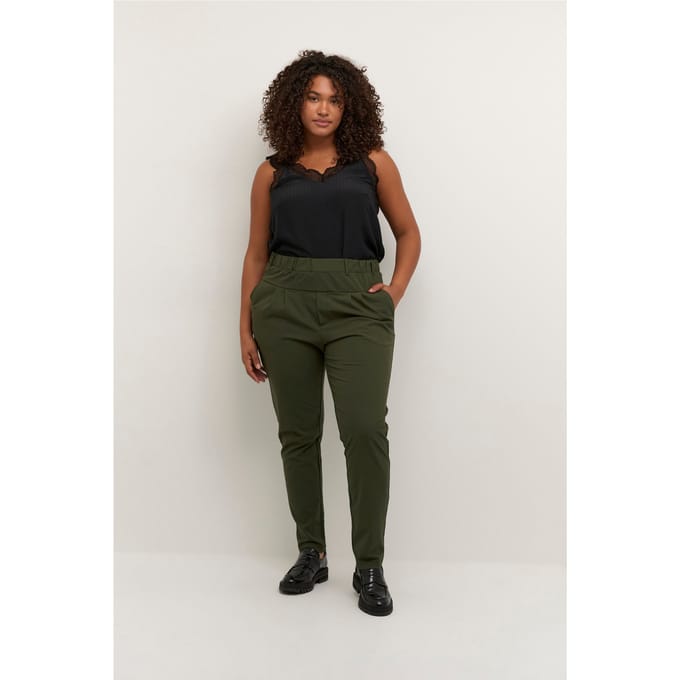 Kaffe Curve bandplooibroek jia Kaki-44
