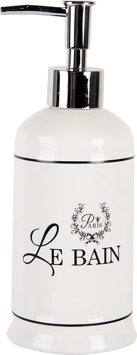 Clayre & Eef Zeepdispenser 350 ml Wit Keramiek
