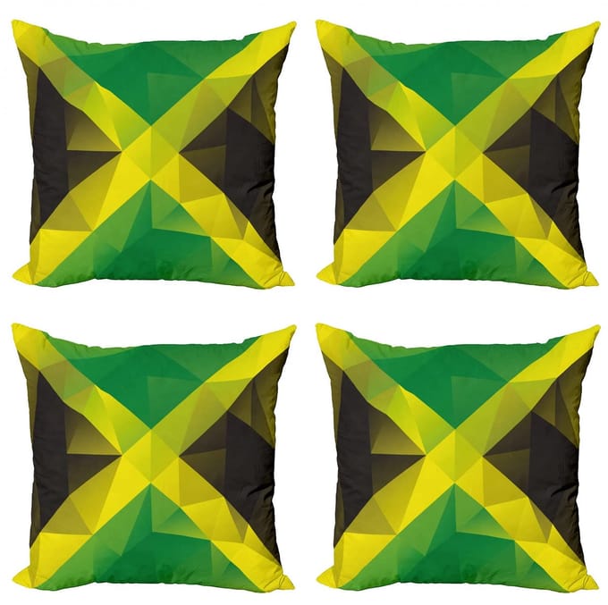 ABAKUHAUS – Kussenhoes Set 60x60 cm – Driehoekige Vlagprint