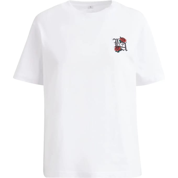 Mister Tee - Los Angeles Roses EMB Dames Tshirt - S - Wit
