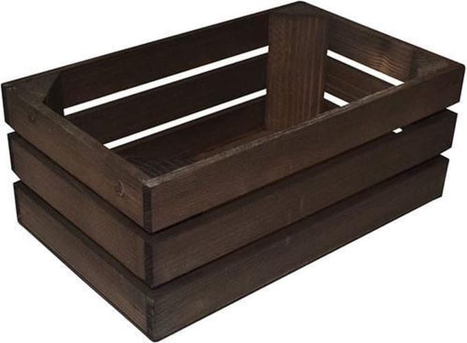 Hout Vintage bakje Bruin 26x15.7xh10.5cm Berk