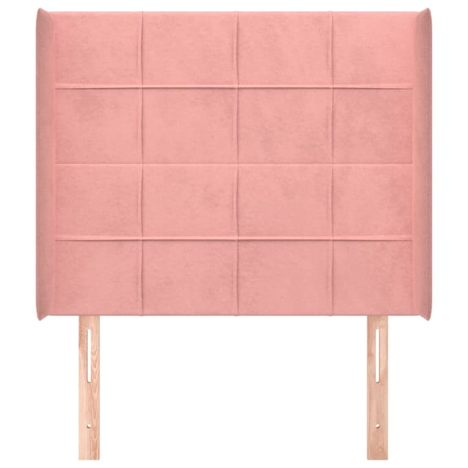 vidaXL - Hoofdbord - met - randen - 83x16x118/128 - cm - fluweel - roze