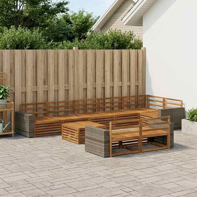 vidaXL - Buiten - bank - set - 9 - st