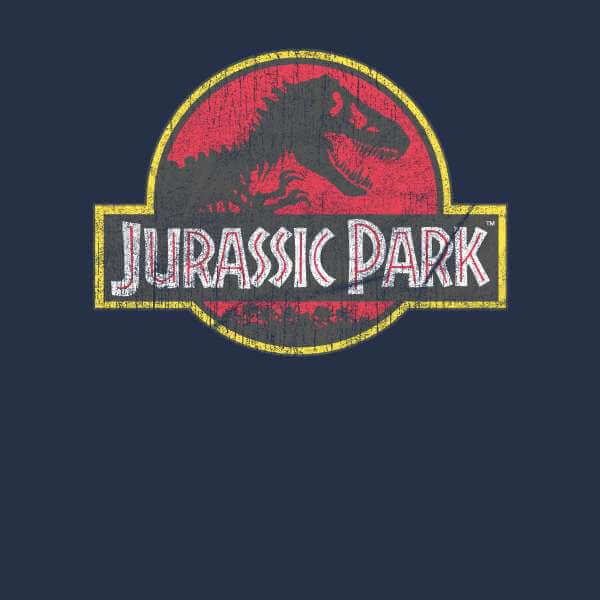 Jurassic Park Logo Vintage Hoodie - Navy - S