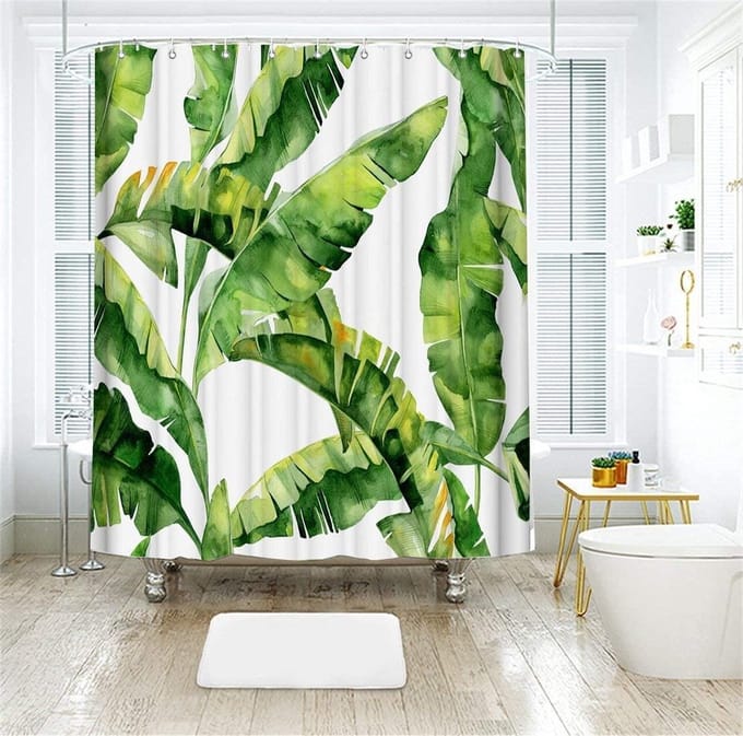 RX Goods® Tropisch Jungle Douchegordijn - 180x180cm - Incl. 12 Ringen - Waterafstotend - Polyester