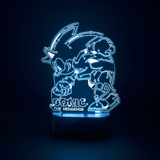 Sonic the Hedgehog LED Tafellamp – Speed Circuit Design – Multicolor Nachtlamp – USB-C