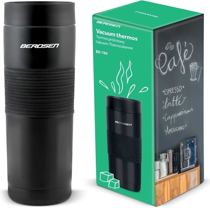 Vacuüm thermoskan - 590 ml - BD-784 - zwart