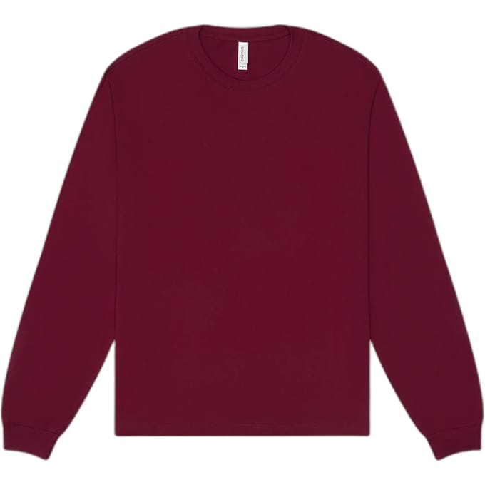 Bella+Canvas Unisex Heavyweight Long Sleeve Tee CV3511 - Maroon - M