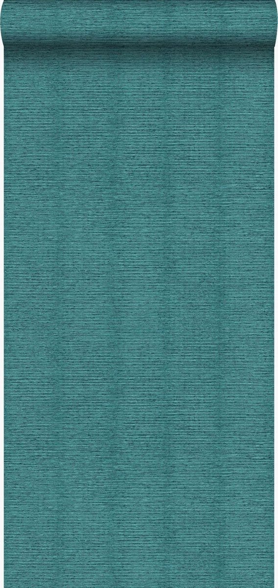 Origin Wallcoverings behang linnenstructuur zeegroen - 53 cm x 10.05 m - 347380