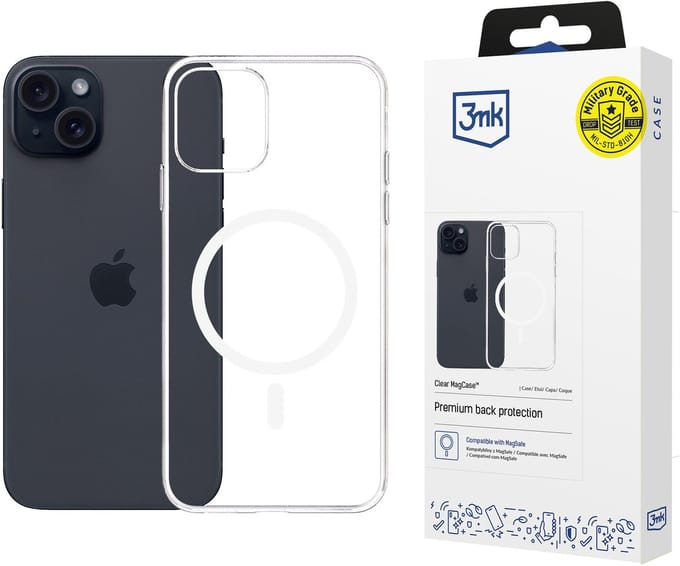 3Mk Case Transparant Magnetisch Beschermend Voor Iphone 15 Plus