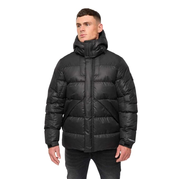 Crosshatch Heren Polyester Gequilt Jacket (Zwart)