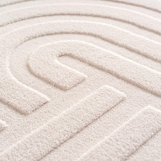 Japandi Vloerkleed Art - Hoogpolig - Scandinavisch Design - 3D-Effect - Creme- 200x290 CM