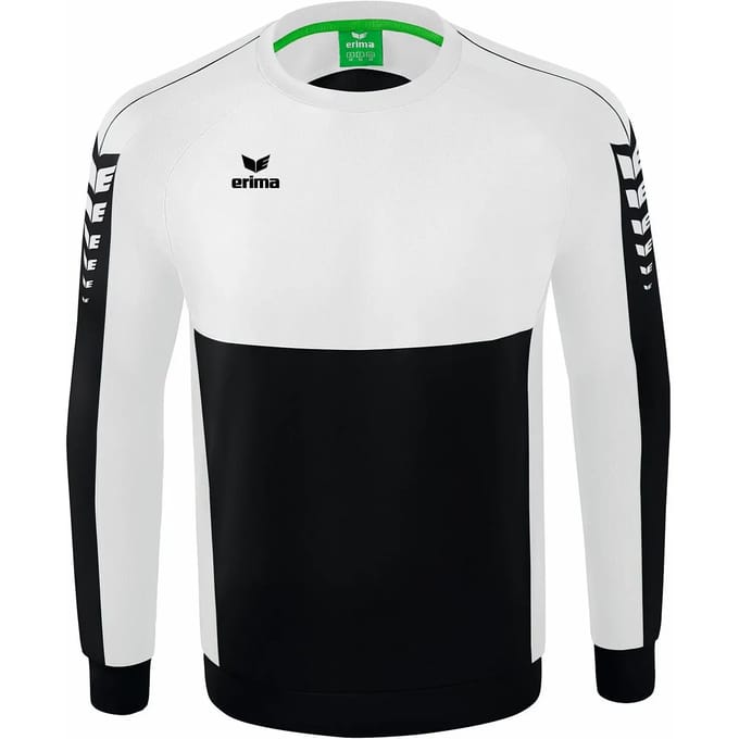 Erima Six Wings Sweatshirt Heren - Wit / Zwart | Maat: M