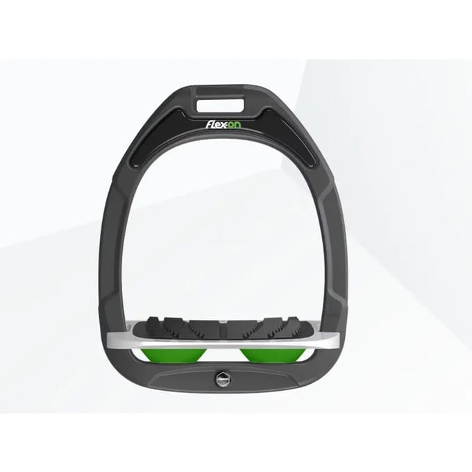 Ingeleide stijgbeugels Grip Antraciet/Grijs/Groen Flex-On Green Composite