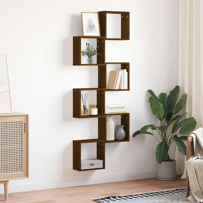 vidaXL - Wandschappen - kubus - 6 - st - 30x15x30 - cm - sonoma - bruin - eikenkleurig