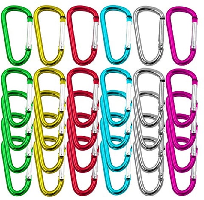 Professionele 5 cm karabijnhaak D-gesp Sleutelhanger - 30 Stuks in Diverse Kleuren
