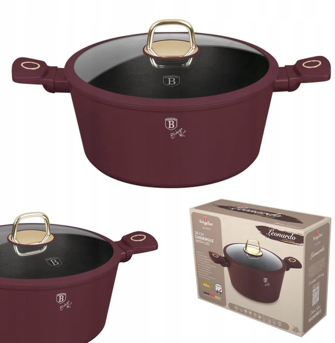 Berlinger Haus 8042 - Kookpan met deksel - 28 cm - Leonardo collection - 6.1 liter