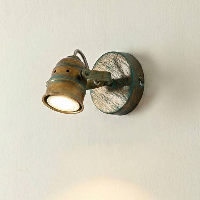 Lindby - wandlamp - 1licht - Metaal - H: 9.5 cm - GU10 - verdigris