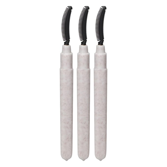 3 stuks Siliconen Wimper Mascara Borstels Staafje Draagbare Wimper Scheidingsborstel met Stofkap Wit white