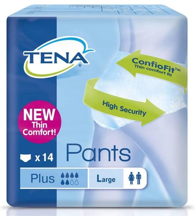 TENA Pants Plus - mt L - 14 st - Incontinentiebroekjes