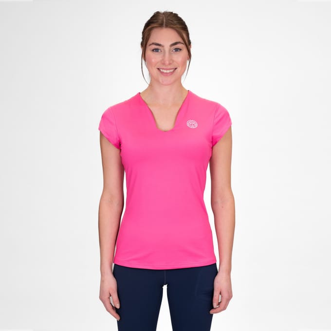 BIDI BADU Crew V-Neck T-shirt Dames-Pink