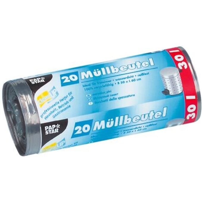 20 afvalzakken 30 l grijs