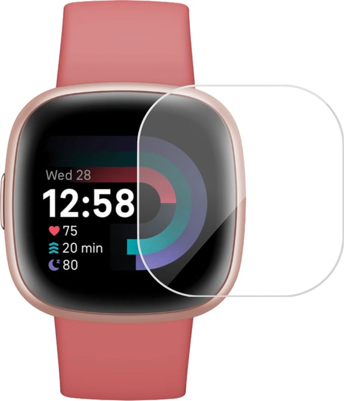 Screenprotector geschikt voor Fitbit Versa 4 - Folie Screen Protector geschikt voor Fitbit Versa 4