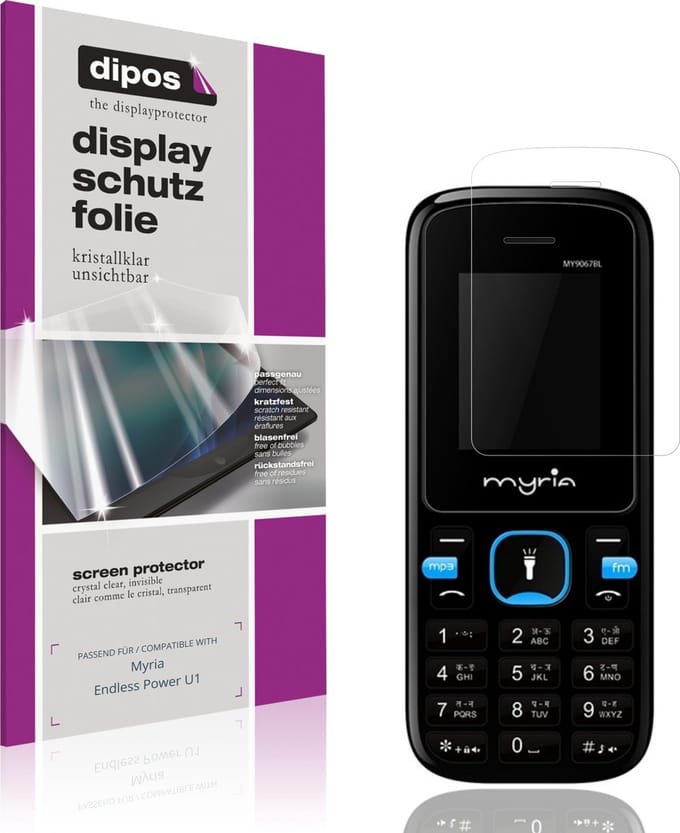 dipos – 4x Beschermfolie geschikt voor Myria Endless Power U1 | Krasbestendige & heldere Screenprotector Ultra-Thin