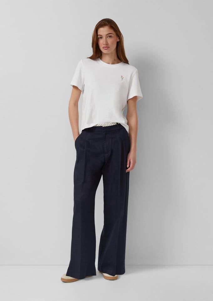 s.Oliver - female - Twill broek met extra wijde pijp