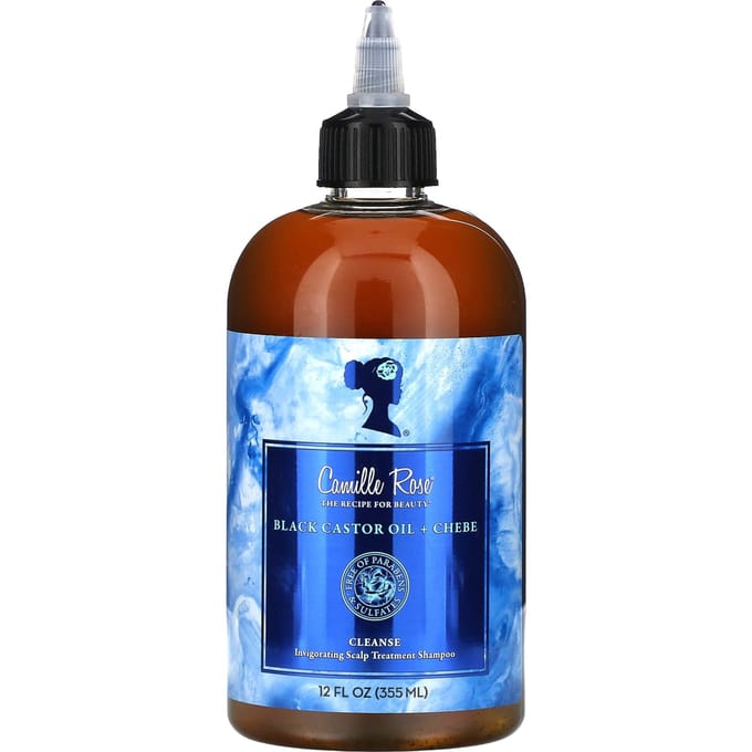 Camille Rose, Invigorating Scalp Treatment Shampoo, Black Castor Oil + Chebe, 12 fl oz (355 ml) brown