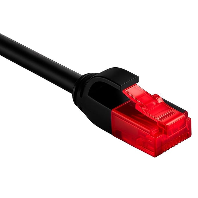 Goobay CAT 6 netwerkkabel slim, U/UTP, zwart, koperen geleider, 2 m
