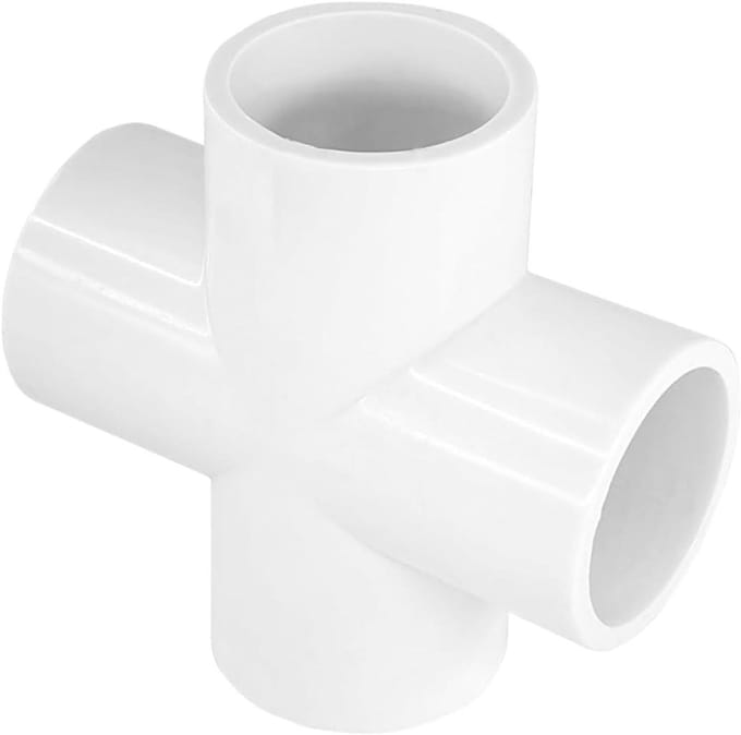PVC Frame Connectoren - Kruis Fittingen - Kas Bouwen - Schokbestendig Ontwerp - 25mm Binnendiameter - Wit