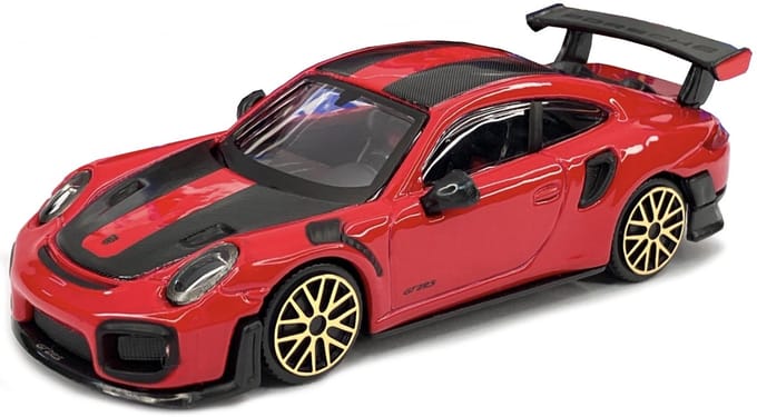 Bburago Porsche 911 - Modelauto - Schaal 1:43 - Rood/Zwart