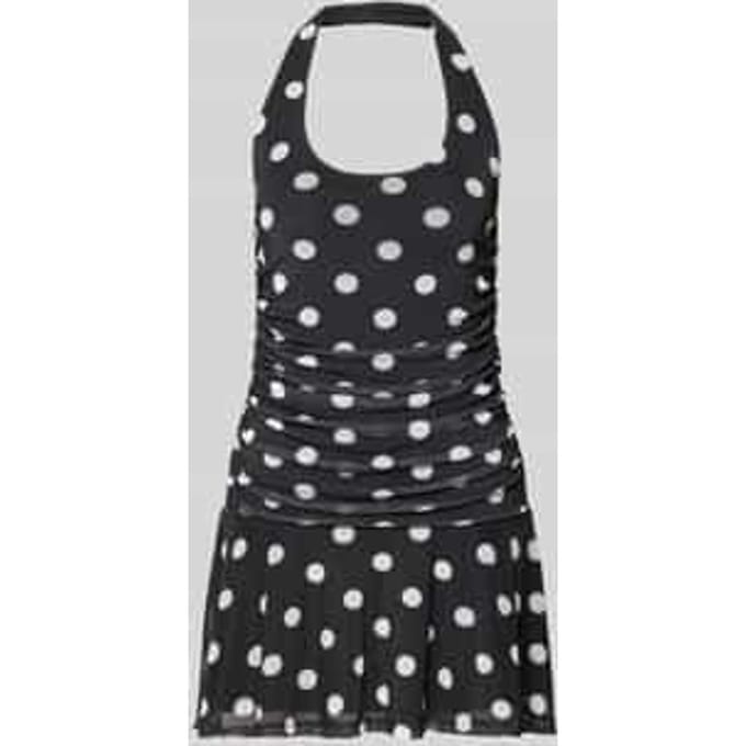 mini-jurk met halter in all-over look model 'DOTTIE'