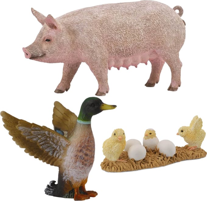 Collecta Boerderijdieren Set, Pluimvee 3+