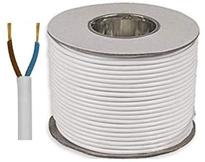 Flexibele Elektrische Kabel 2-aderig 0,75mm² - PVC Netsnoer op Maat - Wit (5m)
