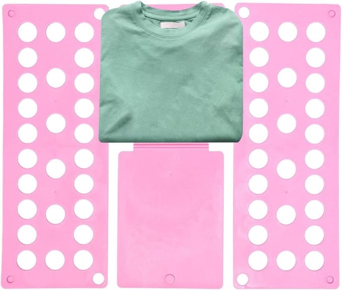 Kleding vouwplank - Wasmand organizer - Kleding sorteren - Snel en efficiënt - 40 x 48 cm - Roze