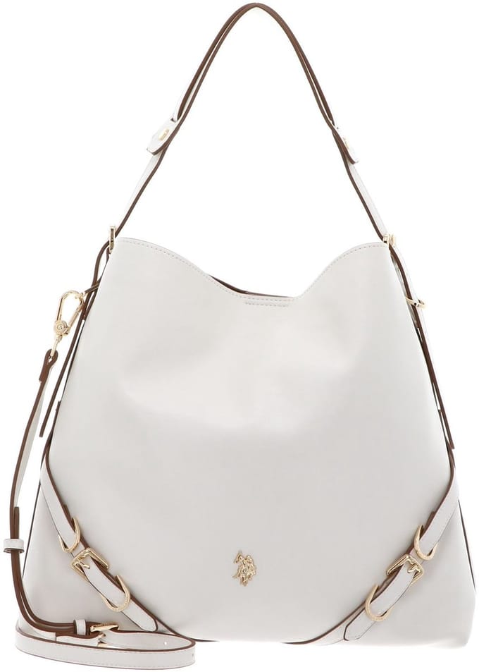 U.S. POLO ASSN. schoudertas Guildford Tall Hobo Bag Cream White crème