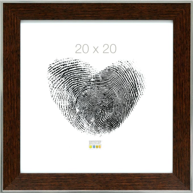Deknudt Frames fotolijst S45FE3 - bruin - zilver buitenrand - 20x20 cm