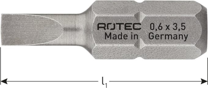 Rotec PRO Insertbit 0,5x3,0mm L=25mm C 6,3 BASIC