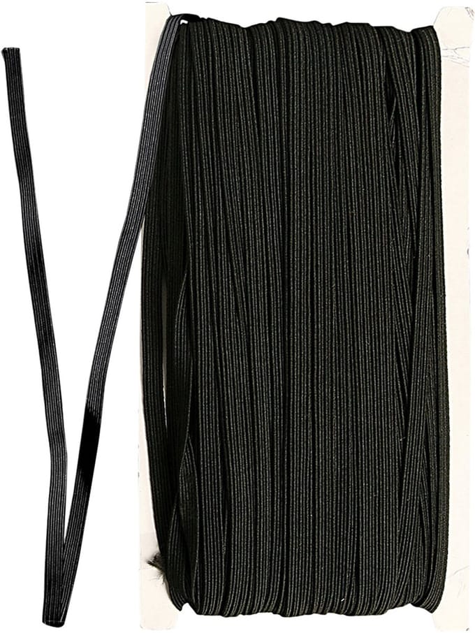 Elastiek, B: 6 mm, zwart, 50 m/ 1 rol