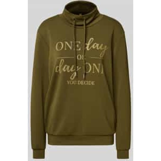 Sweatshirt met opstaande kraag en tunnelkoord, model 'BANU'