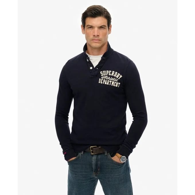 Superdry Vintage Athletic Korte Mouw Poloshirt Blauw S Man