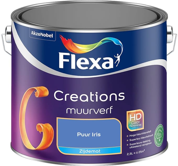 Flexa - Creations Muurverf Zijdemat - Puur Iris - Mengverf - 2,5 L