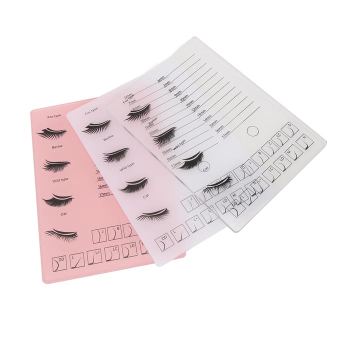 3 stuks Wimper Grafting Palet Acryl Wimper Extensions Tray 2 in 1 Lash Display en Opbergpad white