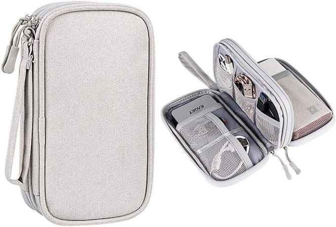 Draagbare Organizer voor Elektronische Accessoires, Kabels en USB Drives - Grijs
