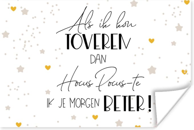 Poster Get well soon - Quotes - Sterren - Toveren - 60x40 cm
