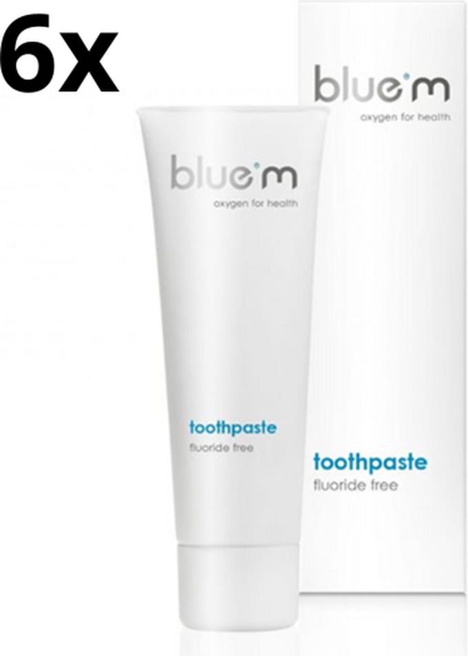 6x Bluem Tandpasta Fluoride Vrij 75 ml - Voordeelverpakking